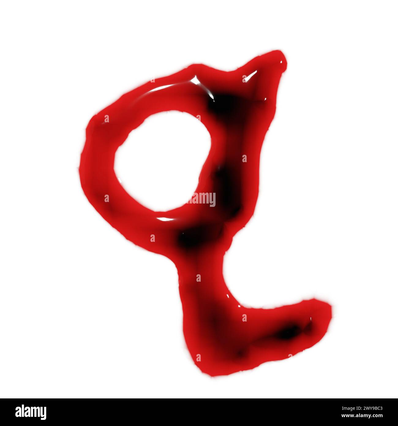 Isolated On White 3d Render Of Blood Red Wine Liquid Small Letter Isolated on white 3d render of blood red wine liquid small letter