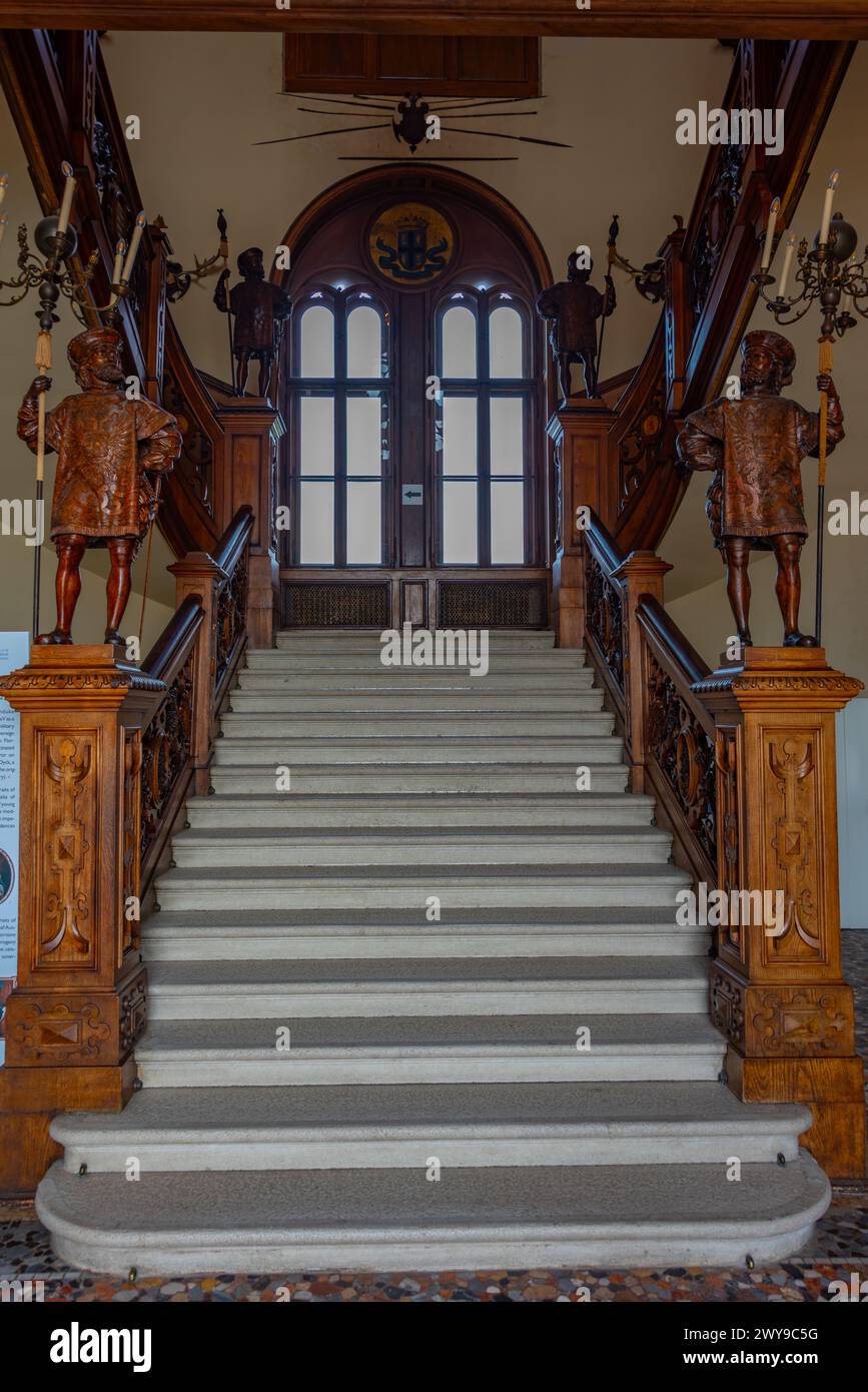 Trieste, Italy, 22 June 2023: Interior of the Castello di Miramare in Italian town Trieste Stock Photo