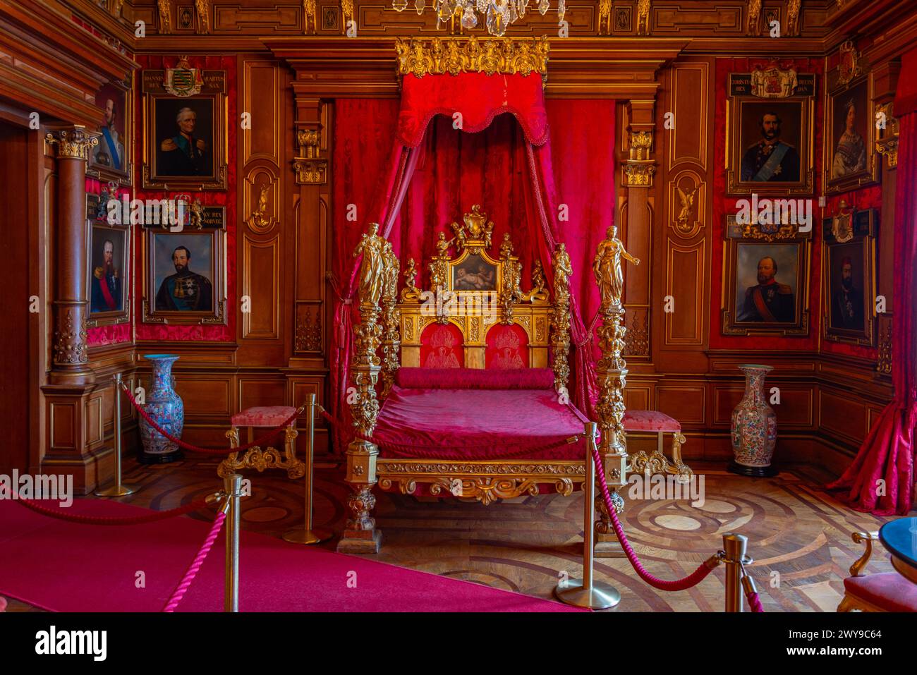Trieste, Italy, 22 June 2023: Interior of the Castello di Miramare in Italian town Trieste Stock Photo