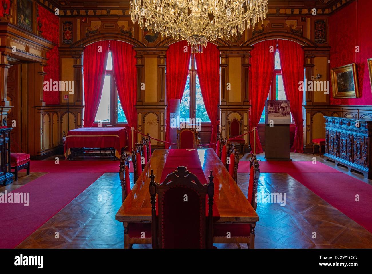 Trieste, Italy, 22 June 2023: Interior of the Castello di Miramare in Italian town Trieste Stock Photo