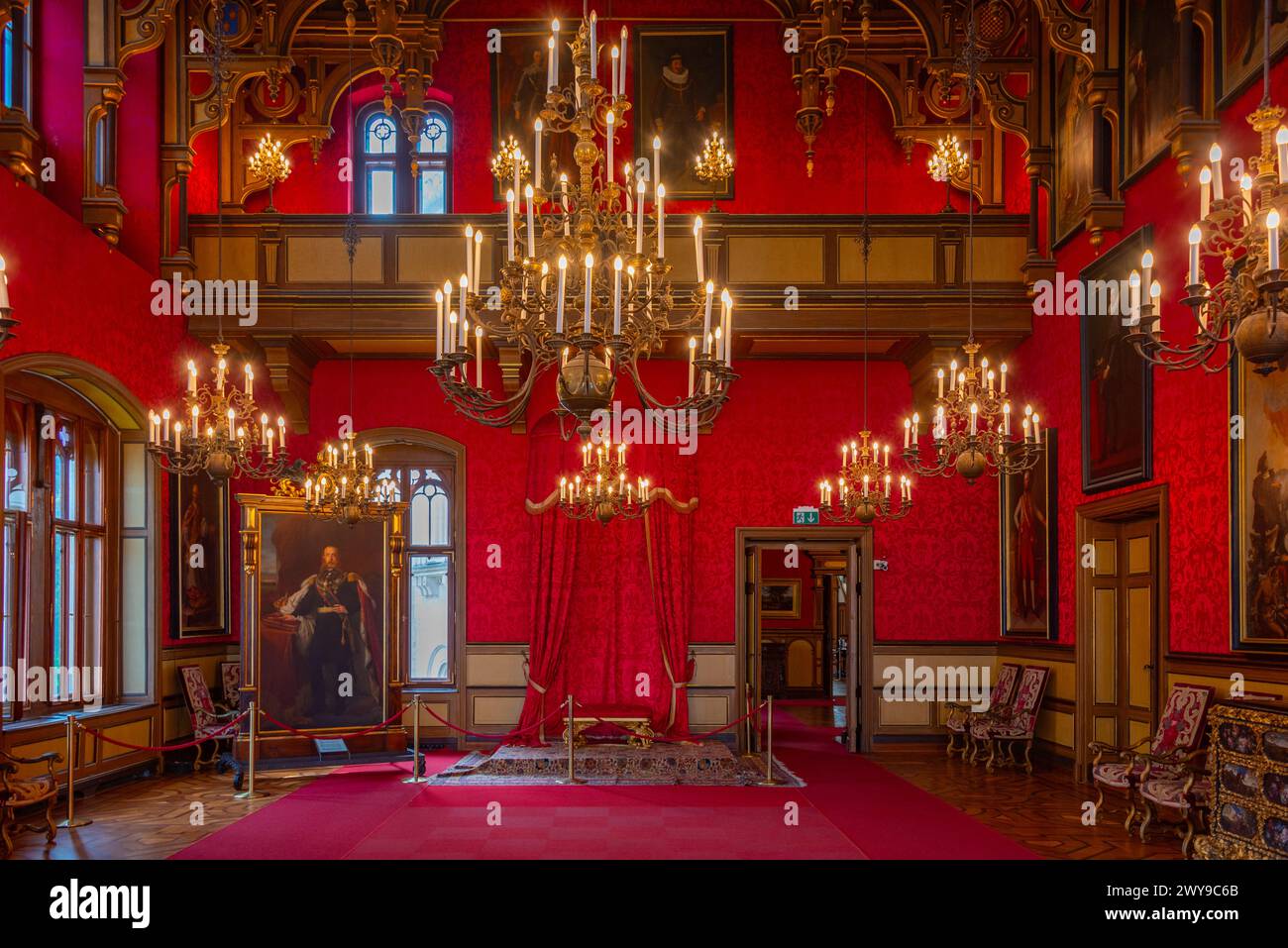 Trieste, Italy, 22 June 2023: Interior of the Castello di Miramare in Italian town Trieste Stock Photo