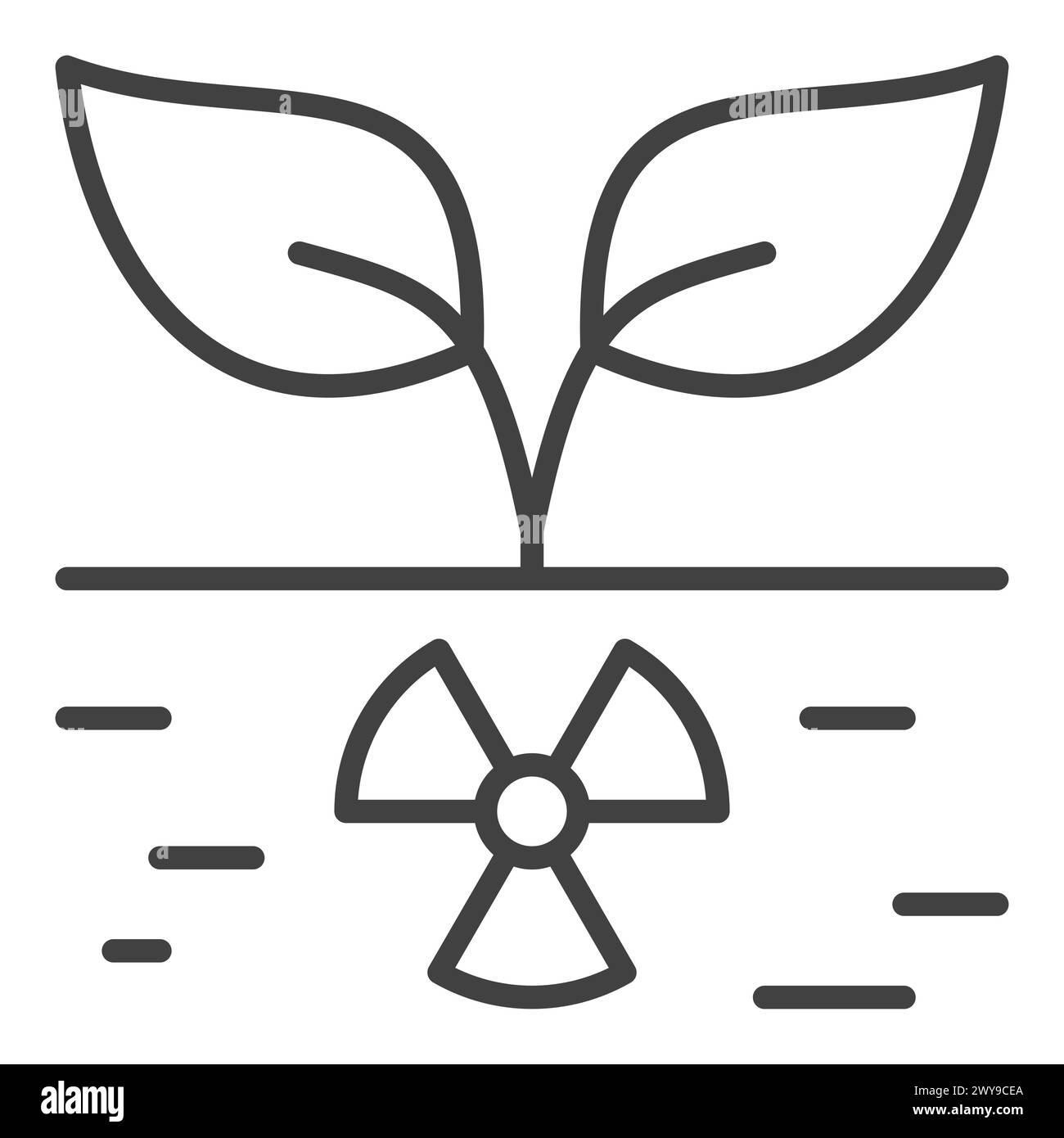 Green Radiation vector Radioactive Hazard concept icon or sign in thin line style Stock Vector