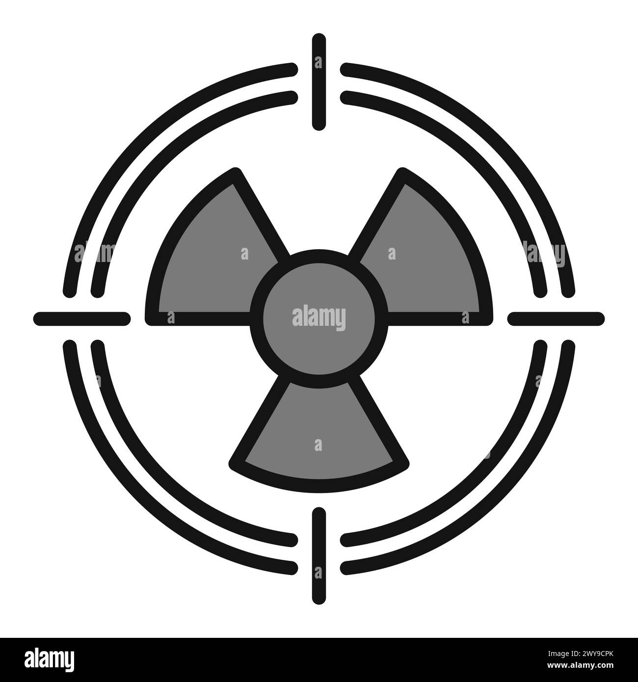 Radiation Aim Goal vector Radioactive Hazard concept colored icon or symbol Stock Vector