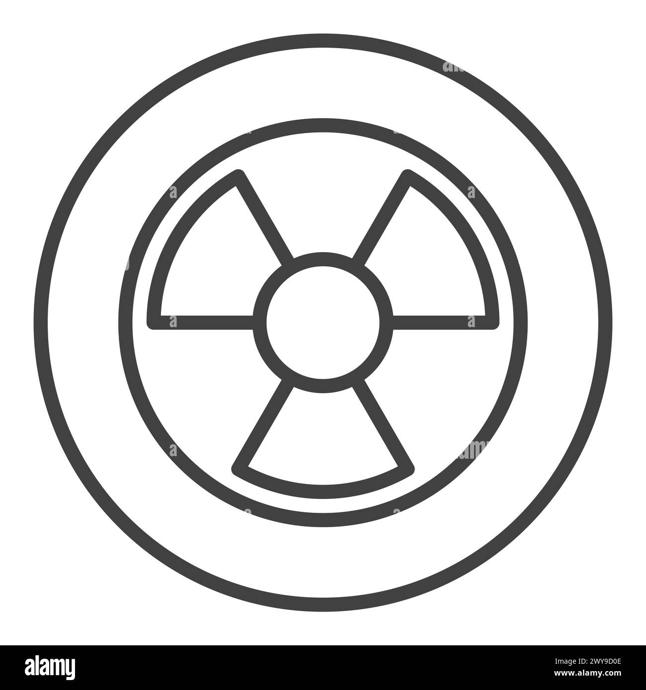 Radiation vector Radioactive Hazard concept round icon or symbol in thin line style Stock Vector