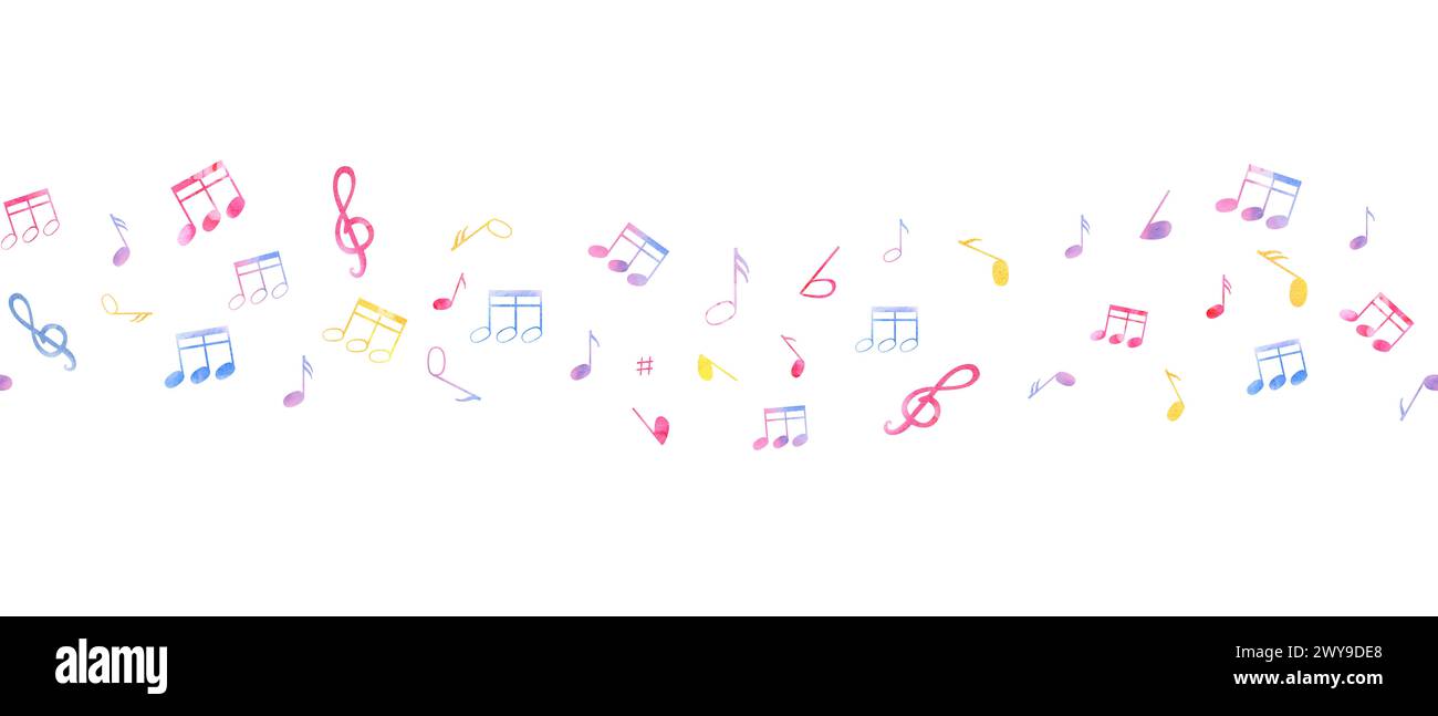 Rainbow Music Notes Border