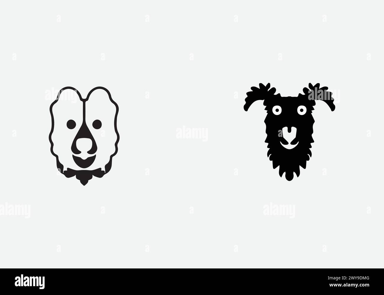 minimal style Croatian Sheepdog icon illustration design Stock Vector