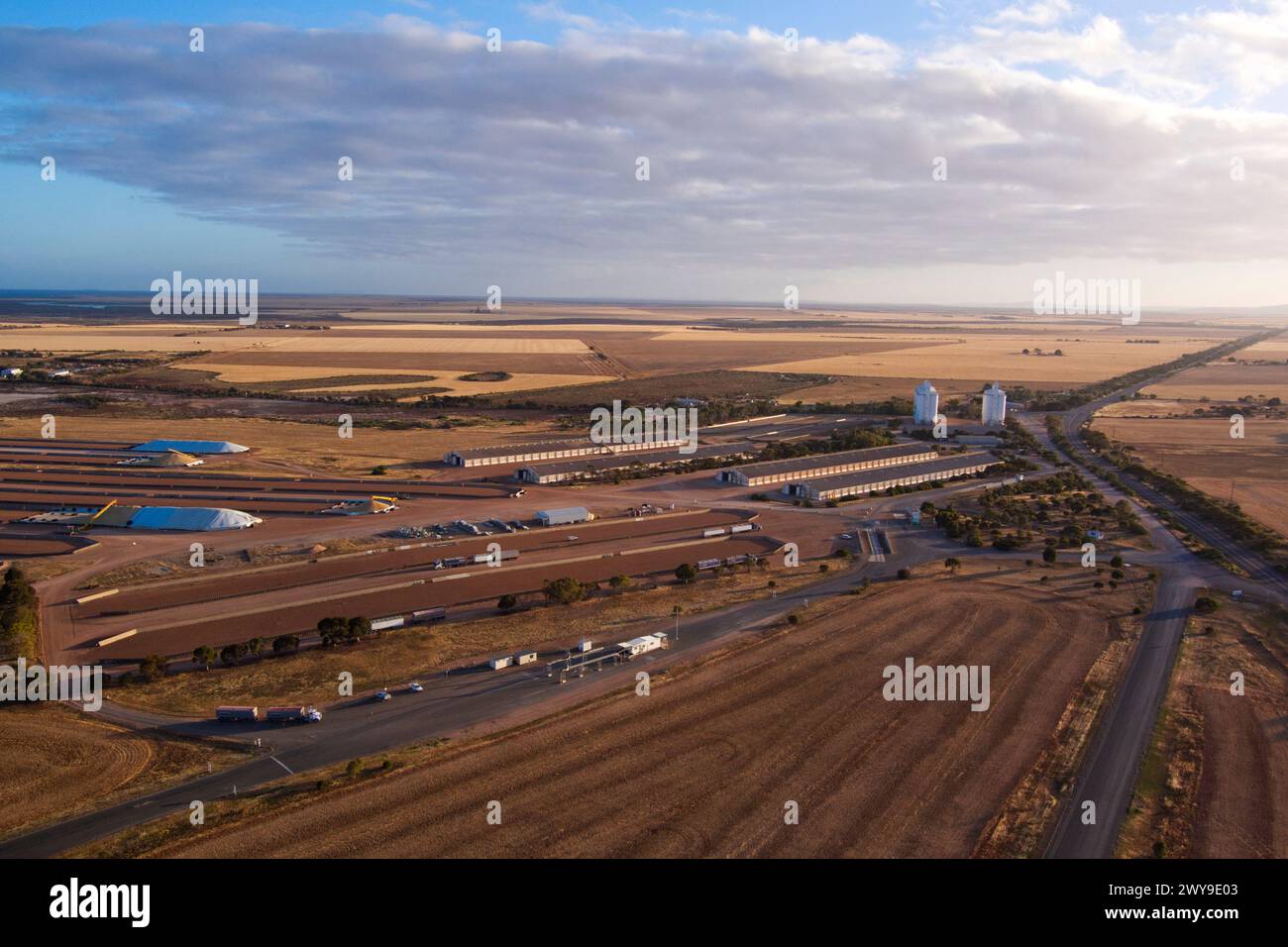 Aerial of Viterra Grain Terminal at Tumby Bay on the east coast of Eyre Peninsula South Australia Stock Photo