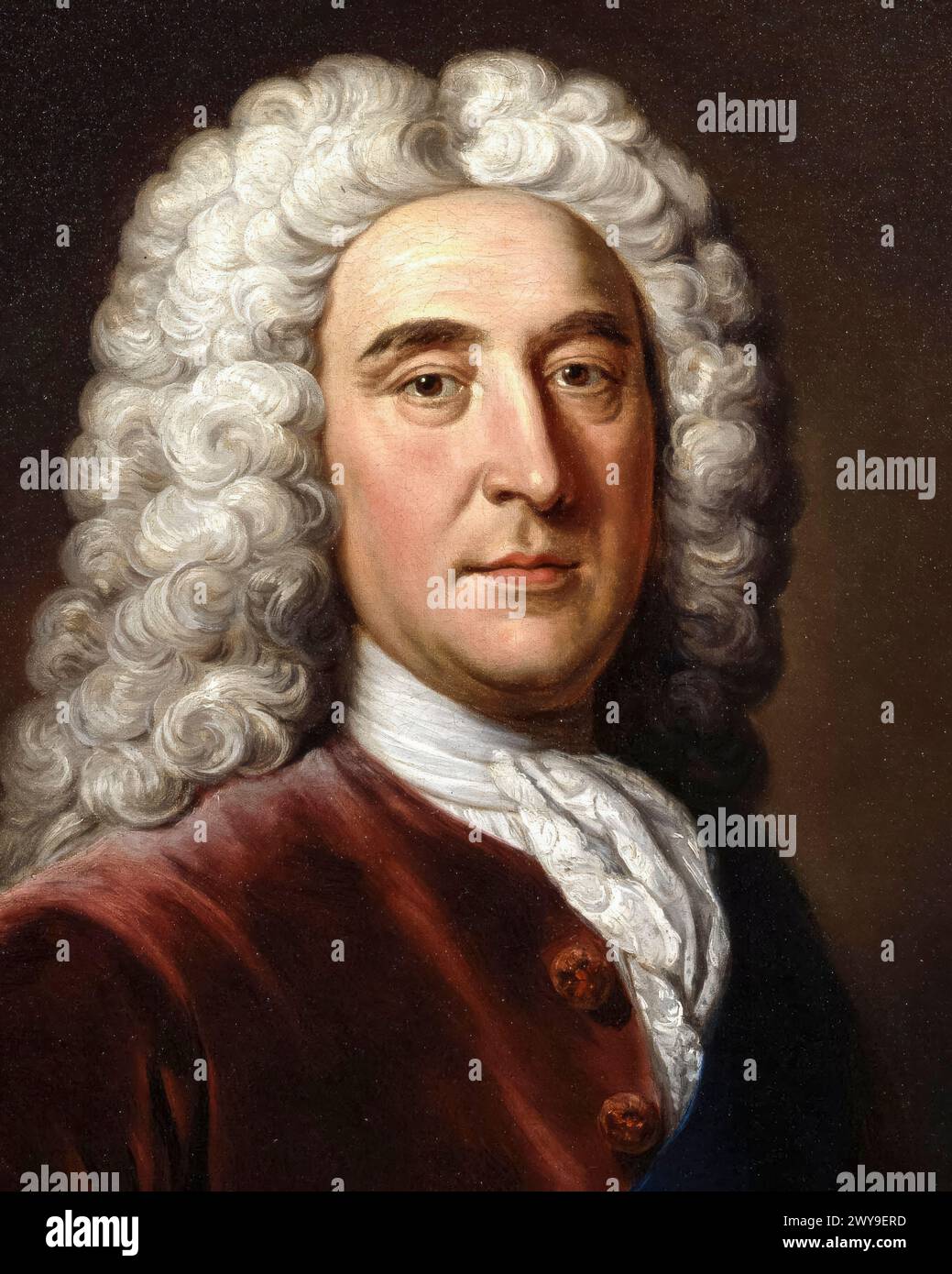 Thomas Pelham-Holles, 1st Duke of Newcastle upon Tyne (1693-1768), Whig politician and Prime Minister of Great Britain twice from 1754-1756 and 1757-1762, portrait painting in oil on canvas by William Hoare, circa 1752 Stock Photo