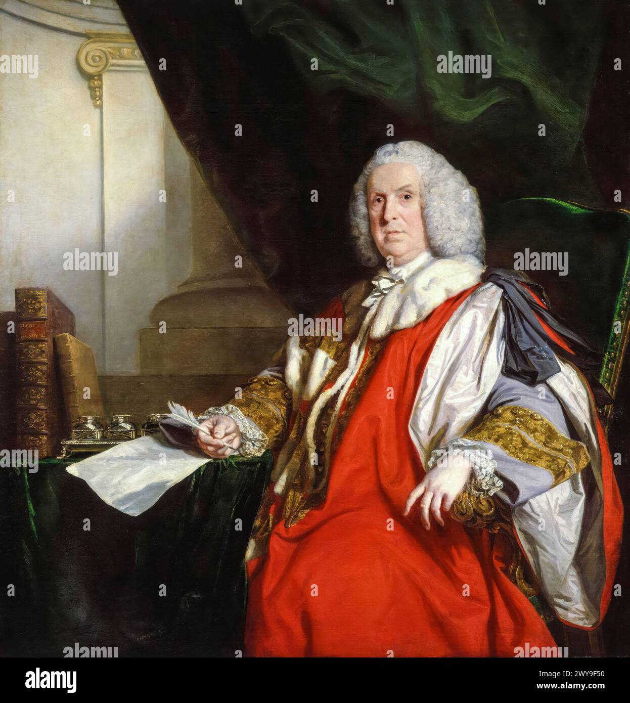 William Pulteney, 1st Earl of Bath (1684-1764), Whig politician and disputed Prime Minister of Great Britain 10-12 February 1746, portrait painting in oil on canvas by Sir Joshua Reynolds, 1761 Stock Photo