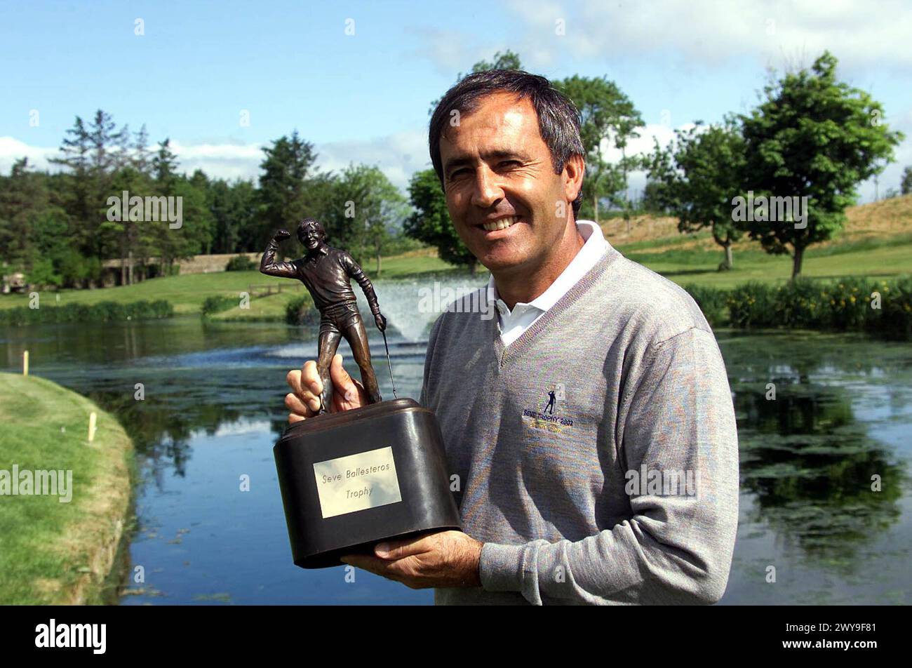 File photo dated 29-05-2001 of Three times Open champion Seve Ballesteros. Rahm dedicated his triumph to Seve Ballesteros after claiming his second major title on the 40th anniversary of his late idol's second win at Augusta National, a win which also came on what would have been Ballesteros' 66th birthday. Issue date: Friday April 5, 2024. Stock Photo