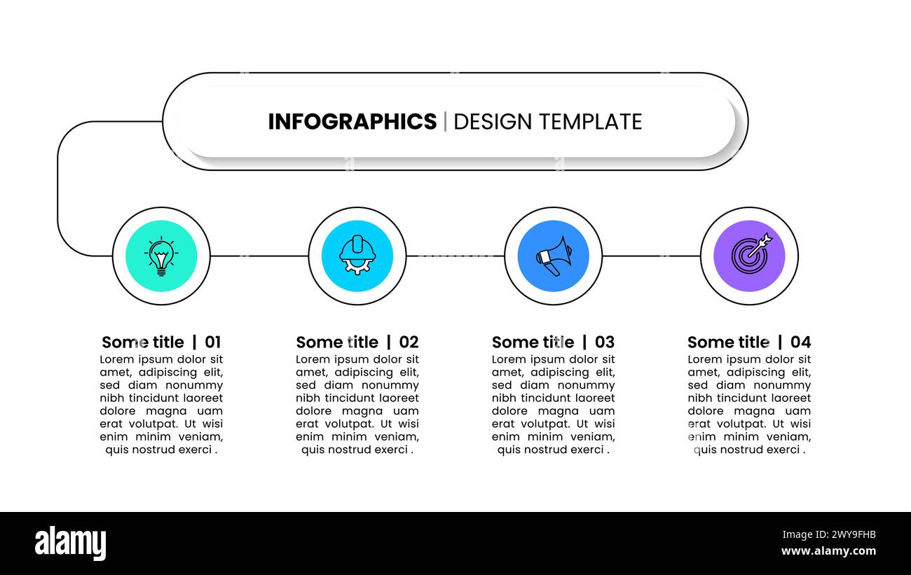 Infographic template with icons and 4 options or steps. Connected ...