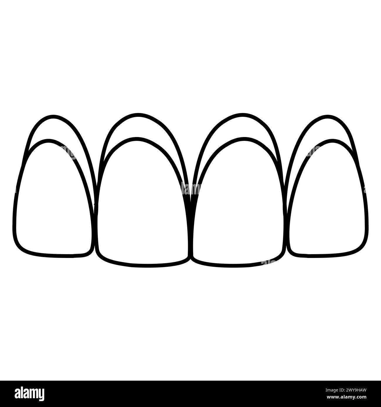 Dental veneers icon, aesthetic prosthetics of front teeth, crown veneer Stock Vector