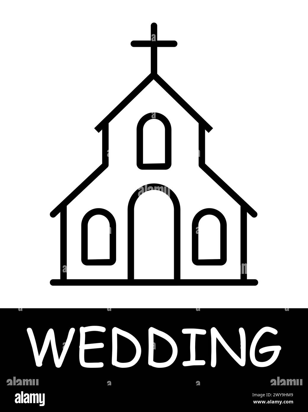 Church icon. Beauty, fate, cross, building, wedding, windows, scale