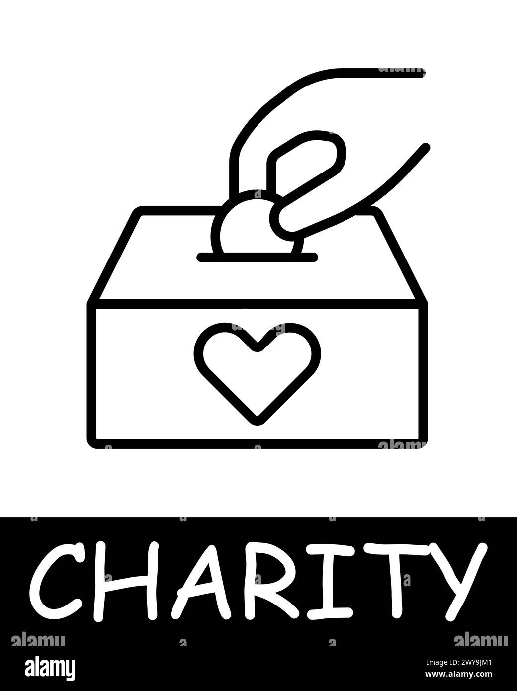 Giving charity box Black and White Stock Photos & Images - Alamy