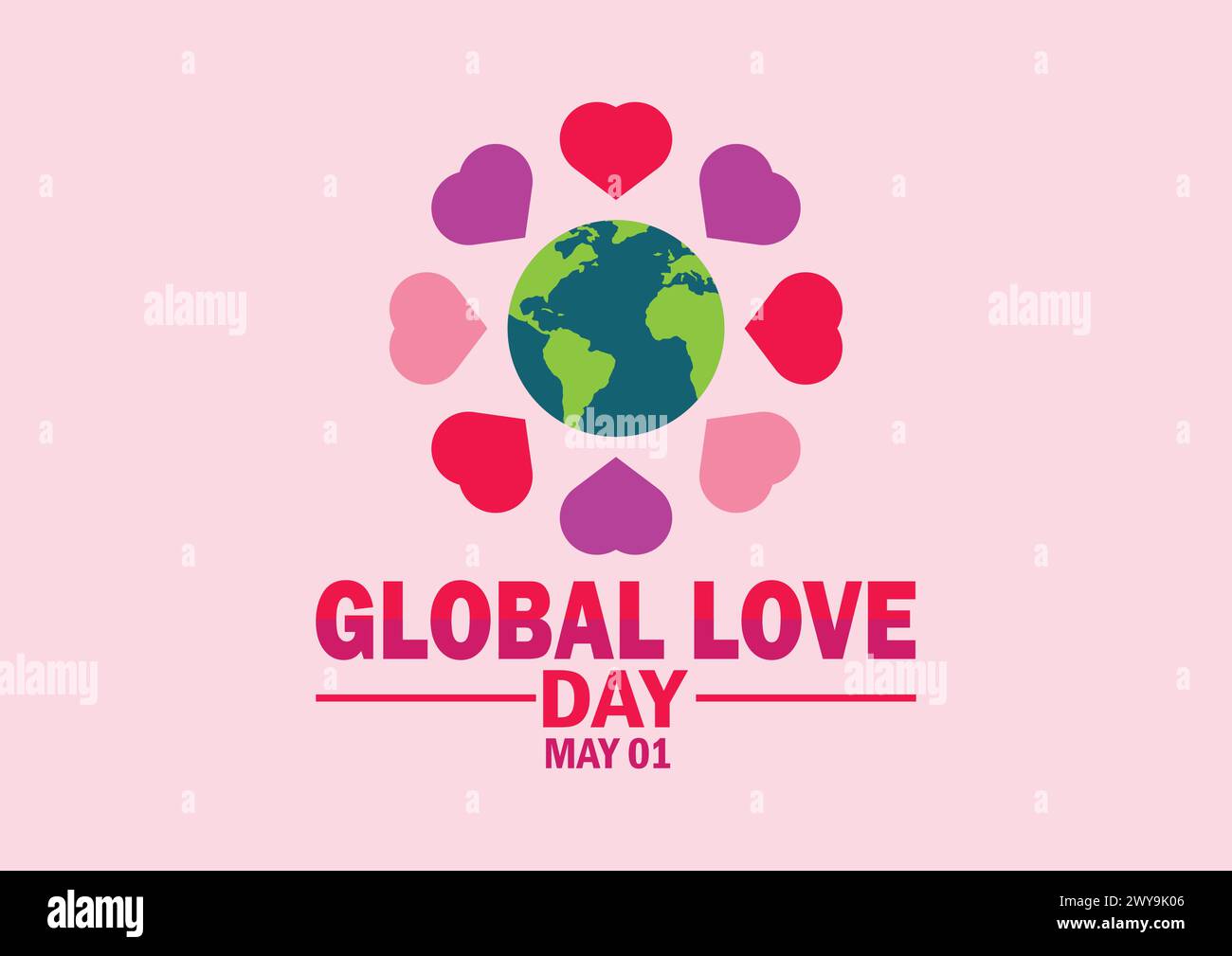 Global Love Day wallpaper with shapes and typography. Global Love Day