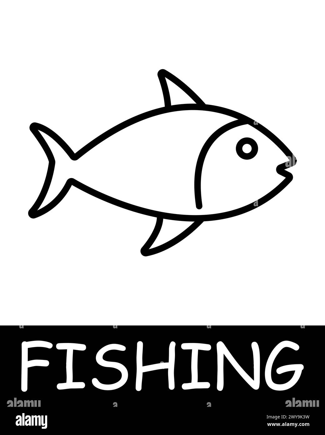 Catch, fish, fisherman icon. Fishing rod, pisces, bait, underwater