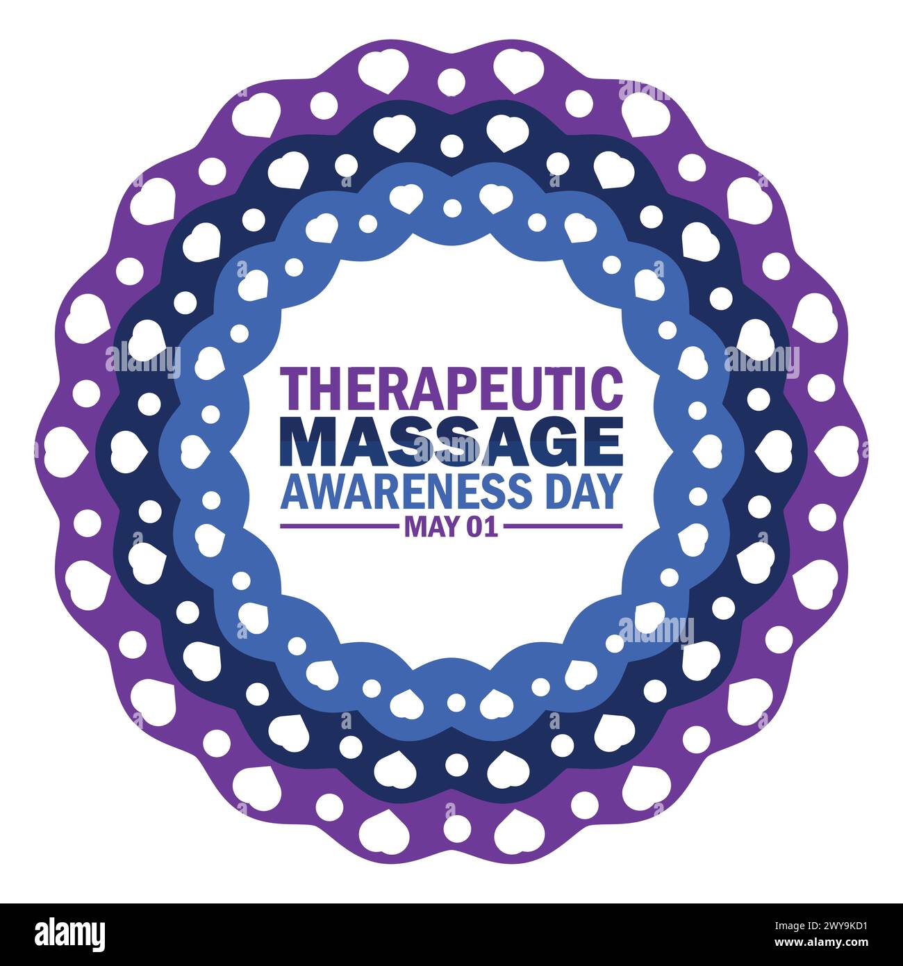 Therapeutic Massage Awareness Day. May 01. Holiday concept. Template for background, banner, card, poster with text inscription. Vector illustration Stock Vector