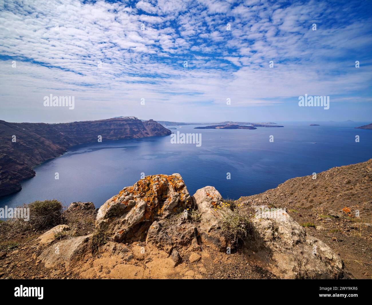 Landscape of the caldera, Santorini Thira Island, Cyclades, Greek Islands, Greece, Europe Copyright: KarolxKozlowski 1245-3571 Stock Photo