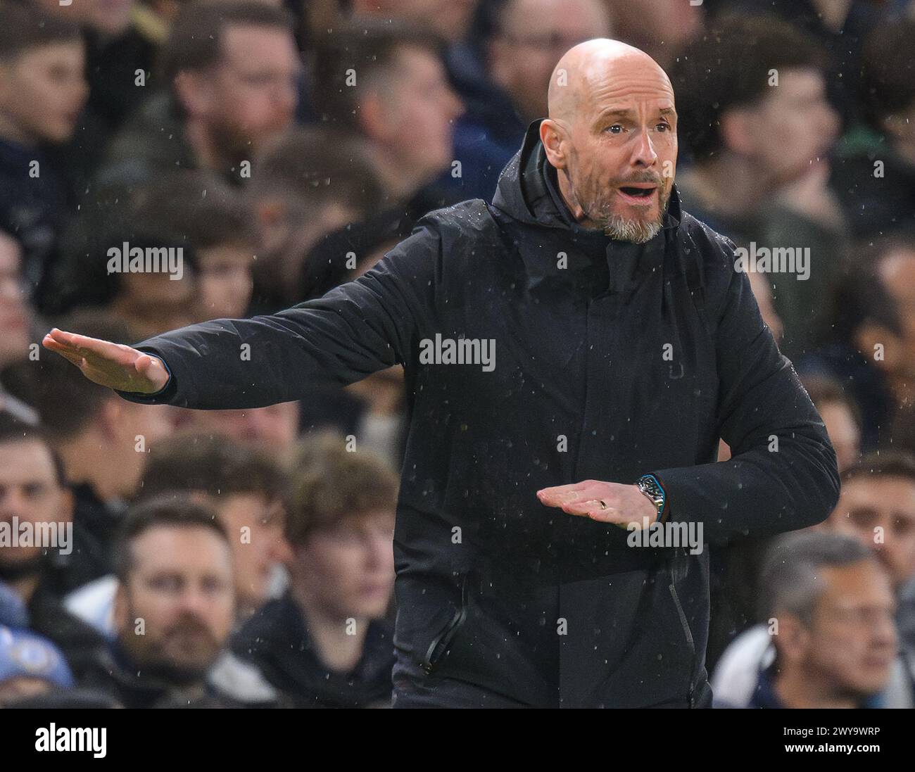 London, UK. 04th Apr, 2024 - Chelsea v Manchester United - Premier League - Stamford Bridge.                                                          Manchester United Manager Erik ten Hag.                                        Picture Credit: Mark Pain / Alamy Live News Stock Photo