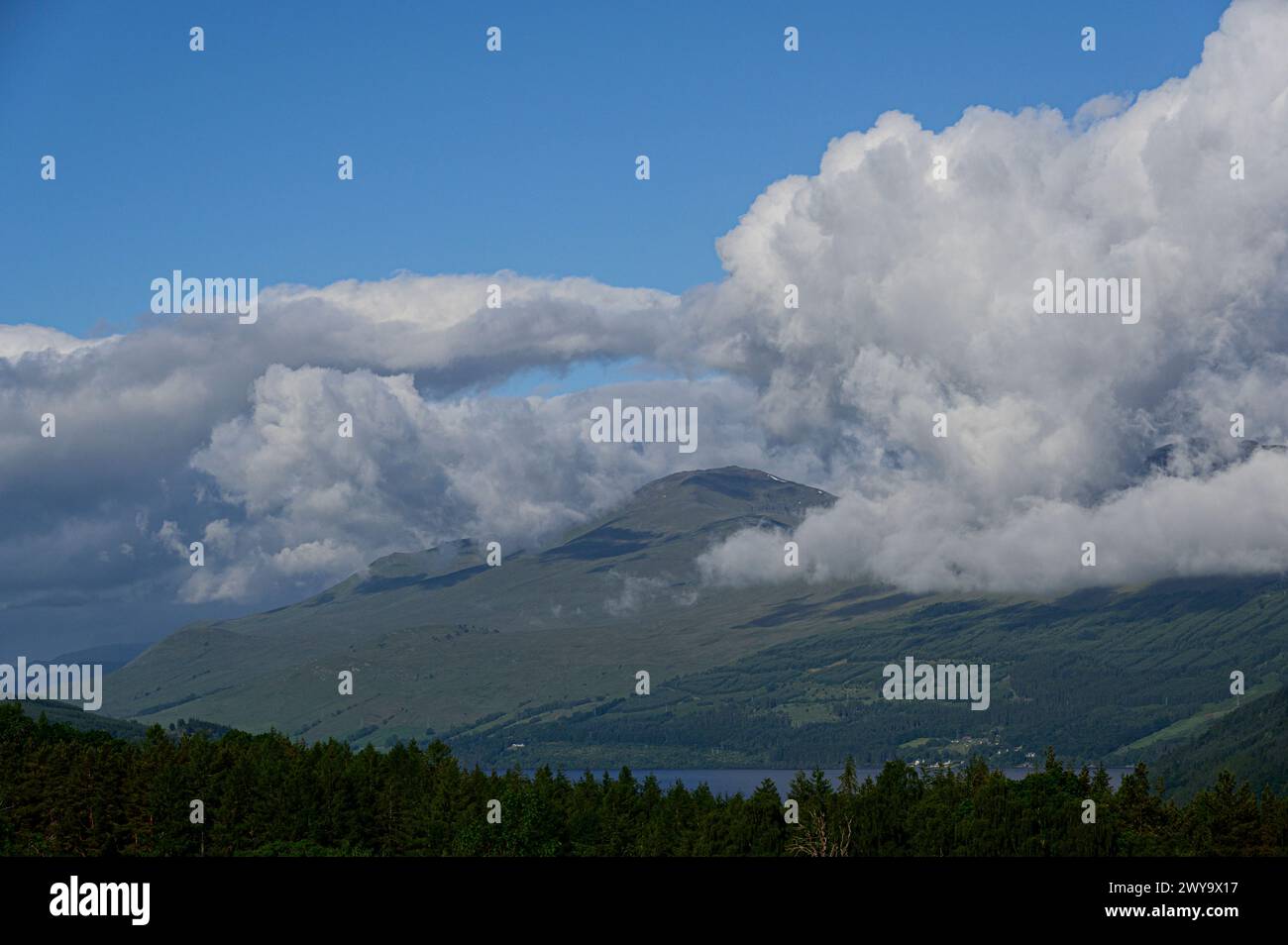 View of Ben Lawers Mountain on a Spring Day, Highland Perthshire, Scotland Stock Photo