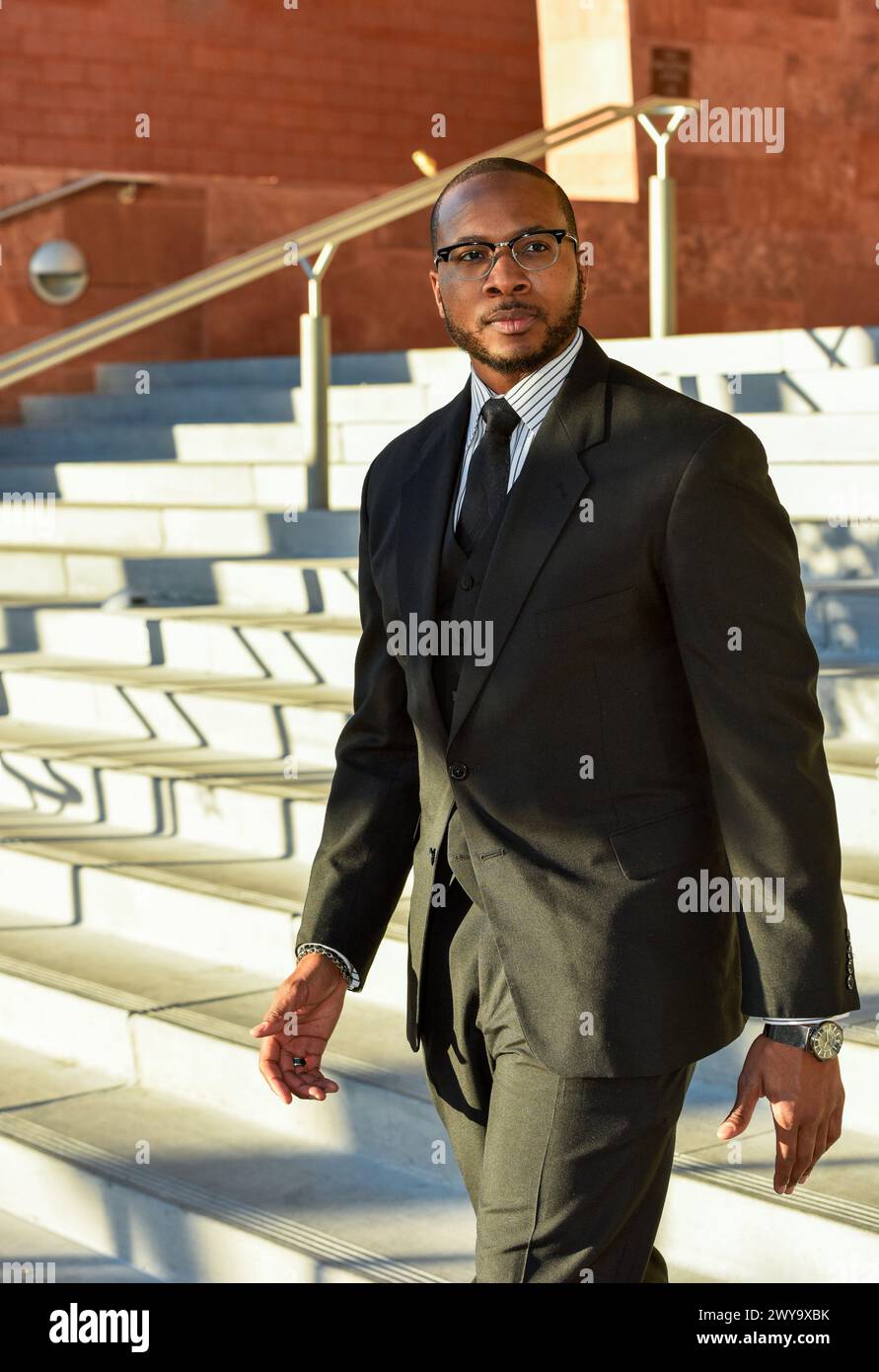 African American, Black Business man in the USA Stock Photo