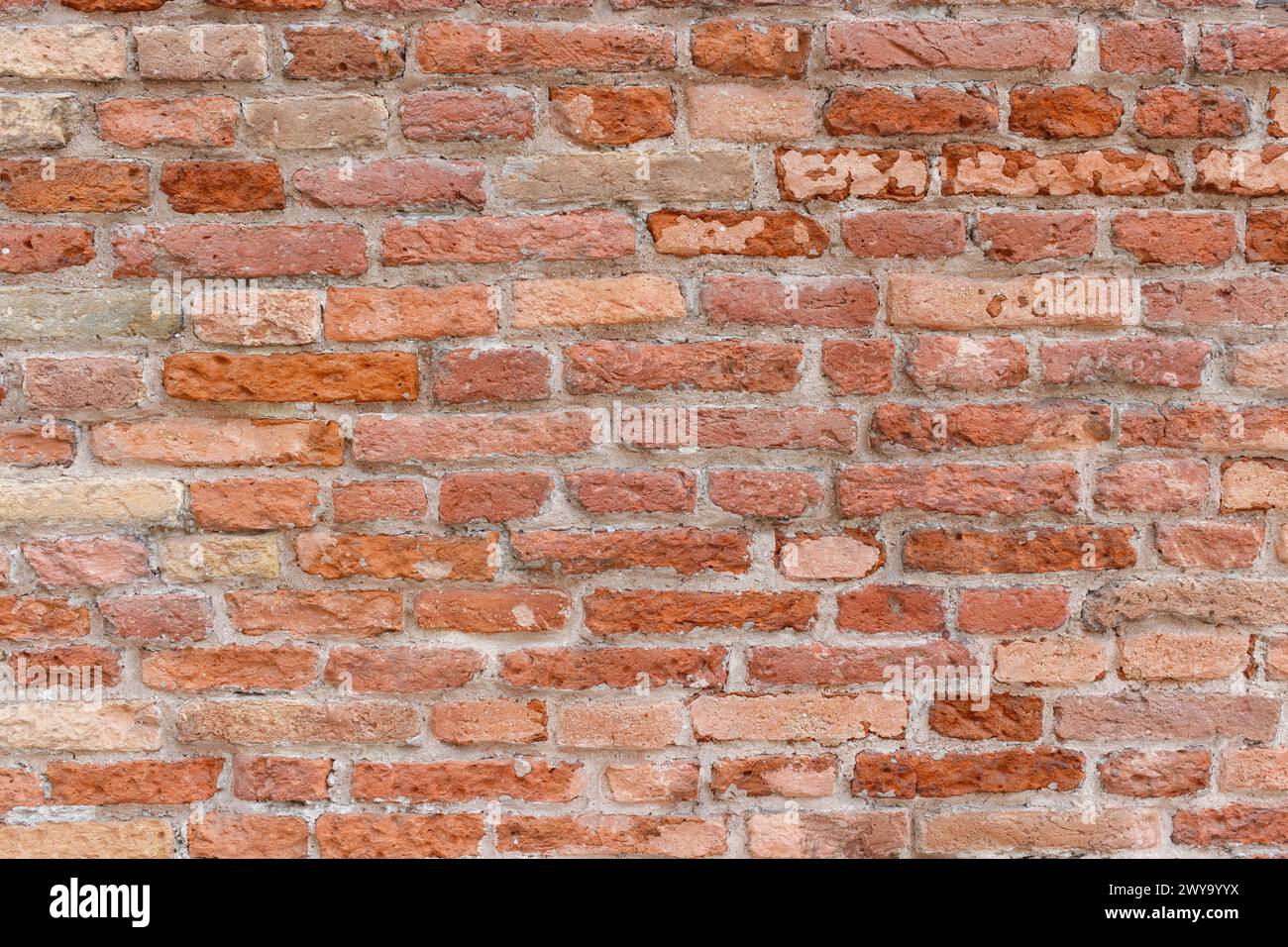 Orange brick wall close up Stock Photo
