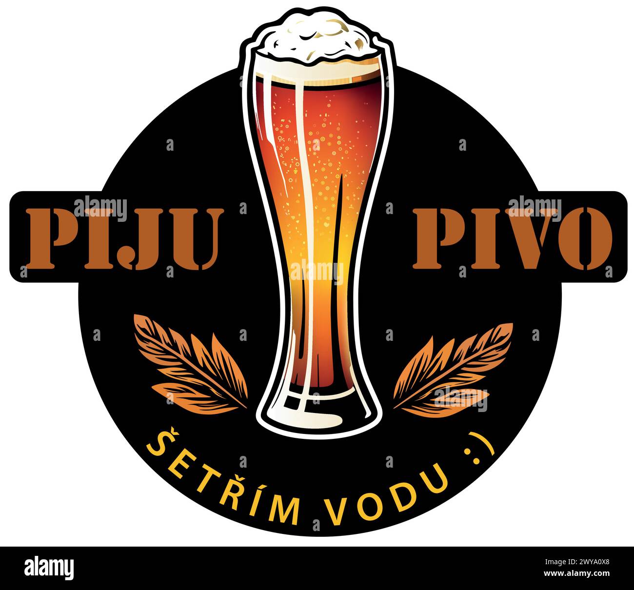 I Drink Beer as a Textile Print Stock Vector