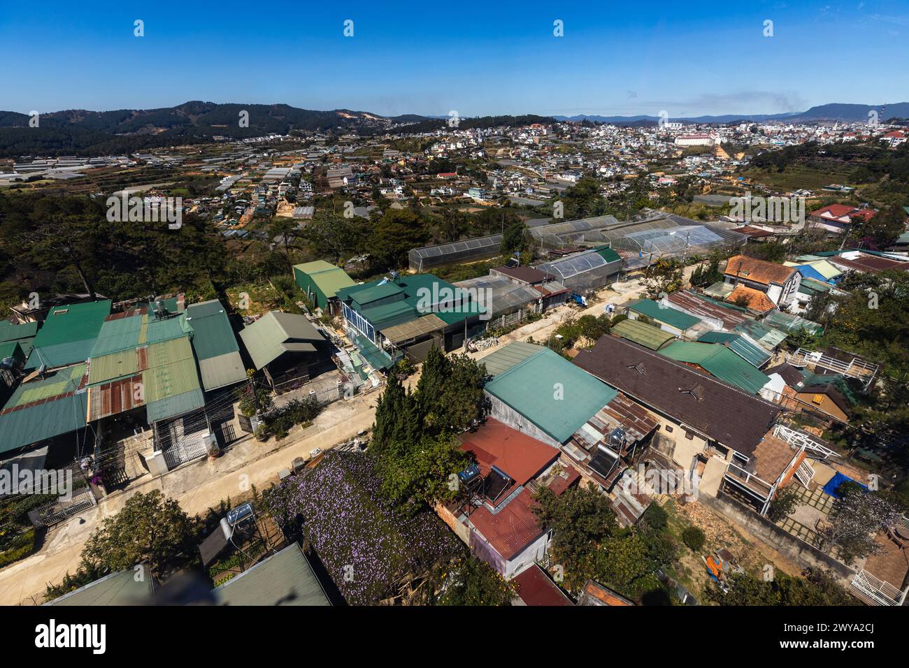 The city of Da Lat in Vietnam Stock Photo