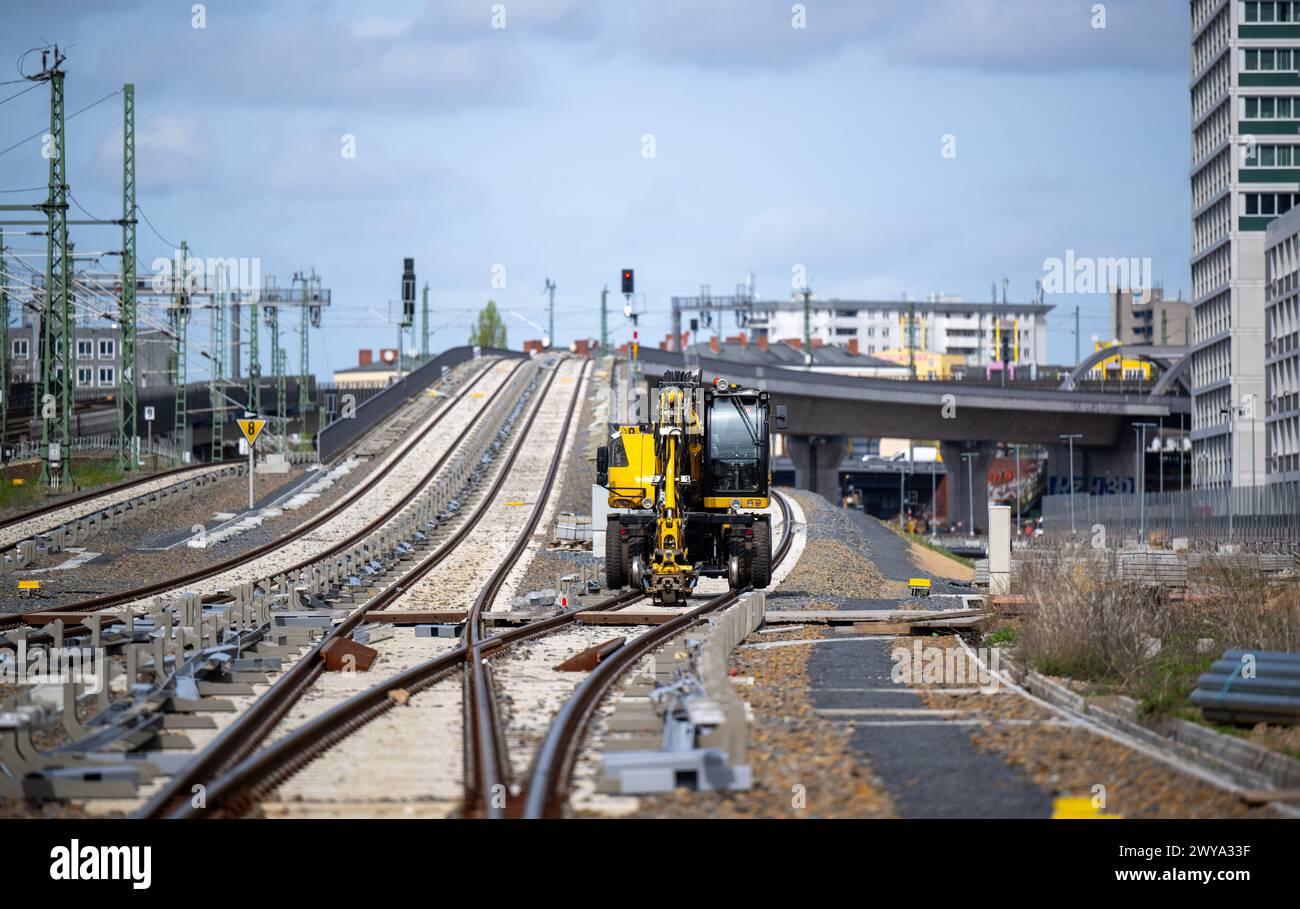 berlin-germany-05th-apr-2024-a-construction-site-vehicle-stands-on