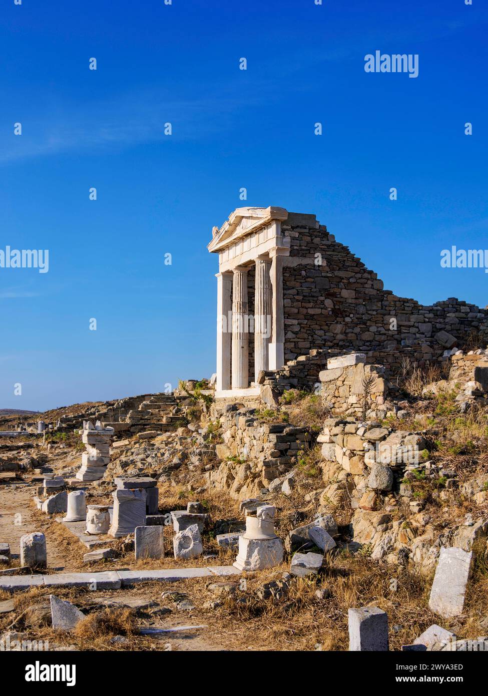 Temple of Isis, Delos Archaeological Site, UNESCO World Heritage Site, Delos Island, Cyclades, Greek Islands, Greece, Europe Copyright: KarolxKozlowsk Stock Photo