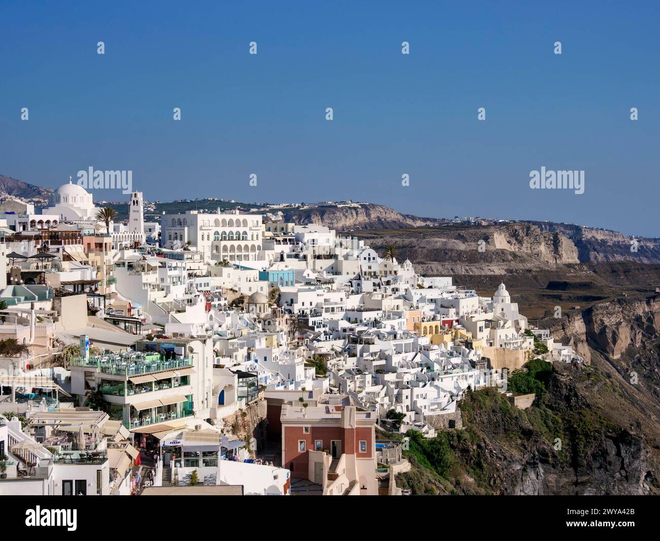 Cityscape of Fira, Santorini Thira Island, Cyclades, Greek Islands, Greece, Europe Copyright: KarolxKozlowski 1245-3500 Stock Photo