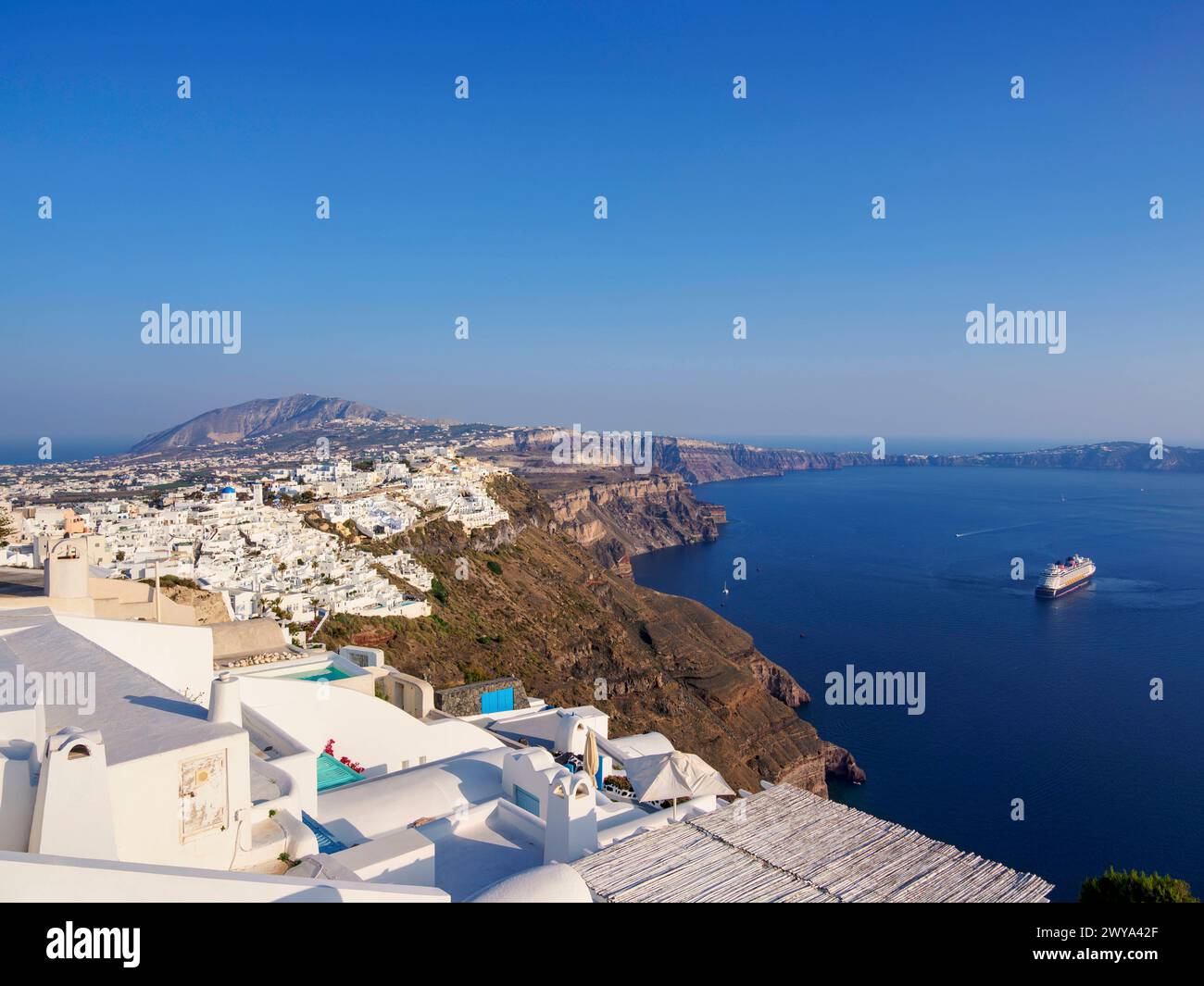 Cityscape of Fira, Santorini Thira Island, Cyclades, Greek Islands, Greece, Europe Copyright: KarolxKozlowski 1245-3504 Stock Photo