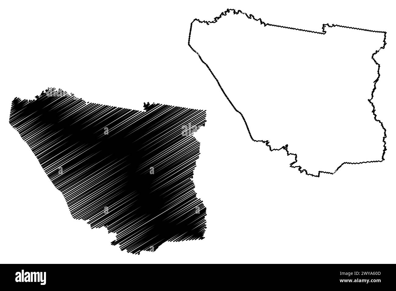 City of Hume (Commonwealth of Australia, Victoria state, Vic) map vector illustration, scribble sketch Hume map Stock Vector