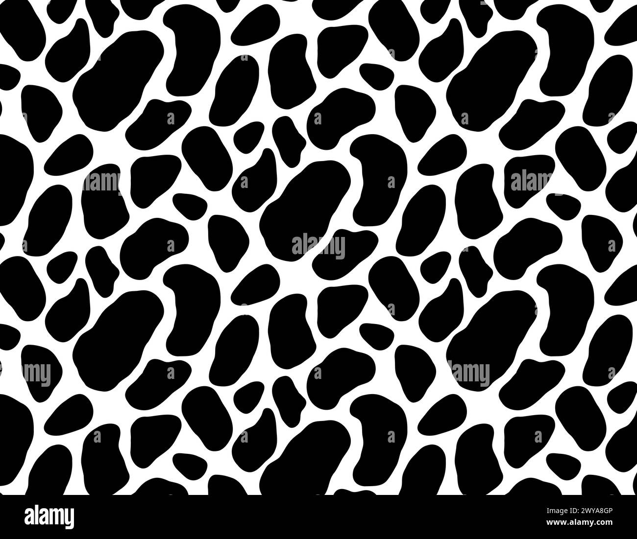 Cow hide seamless pattern. Holstein cattle texture.Black and white
