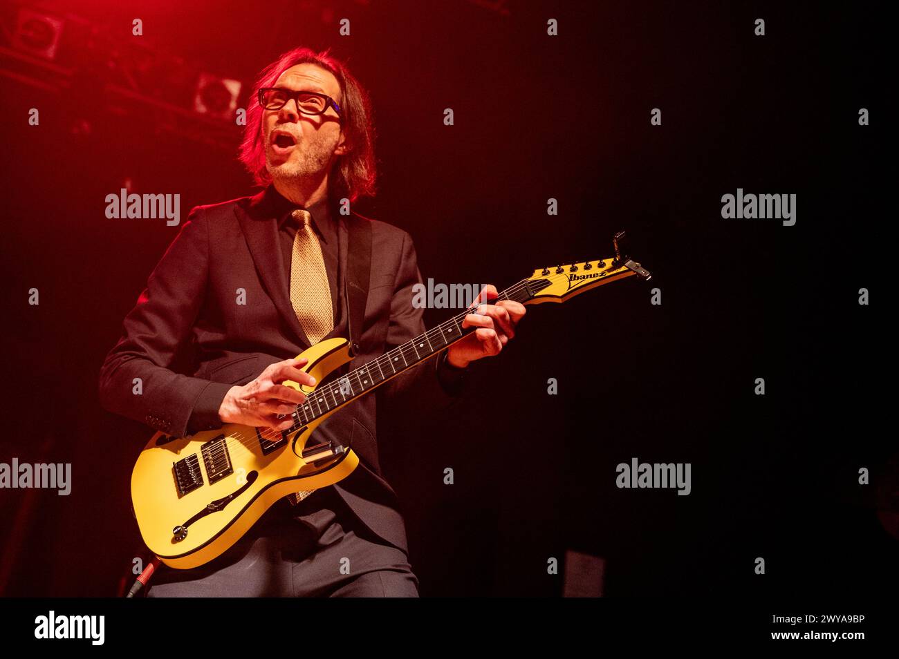 April 03, 2024: Mr. Big guitarist Paul Gilbert plays a concert in Milan, Italy Stock Photo