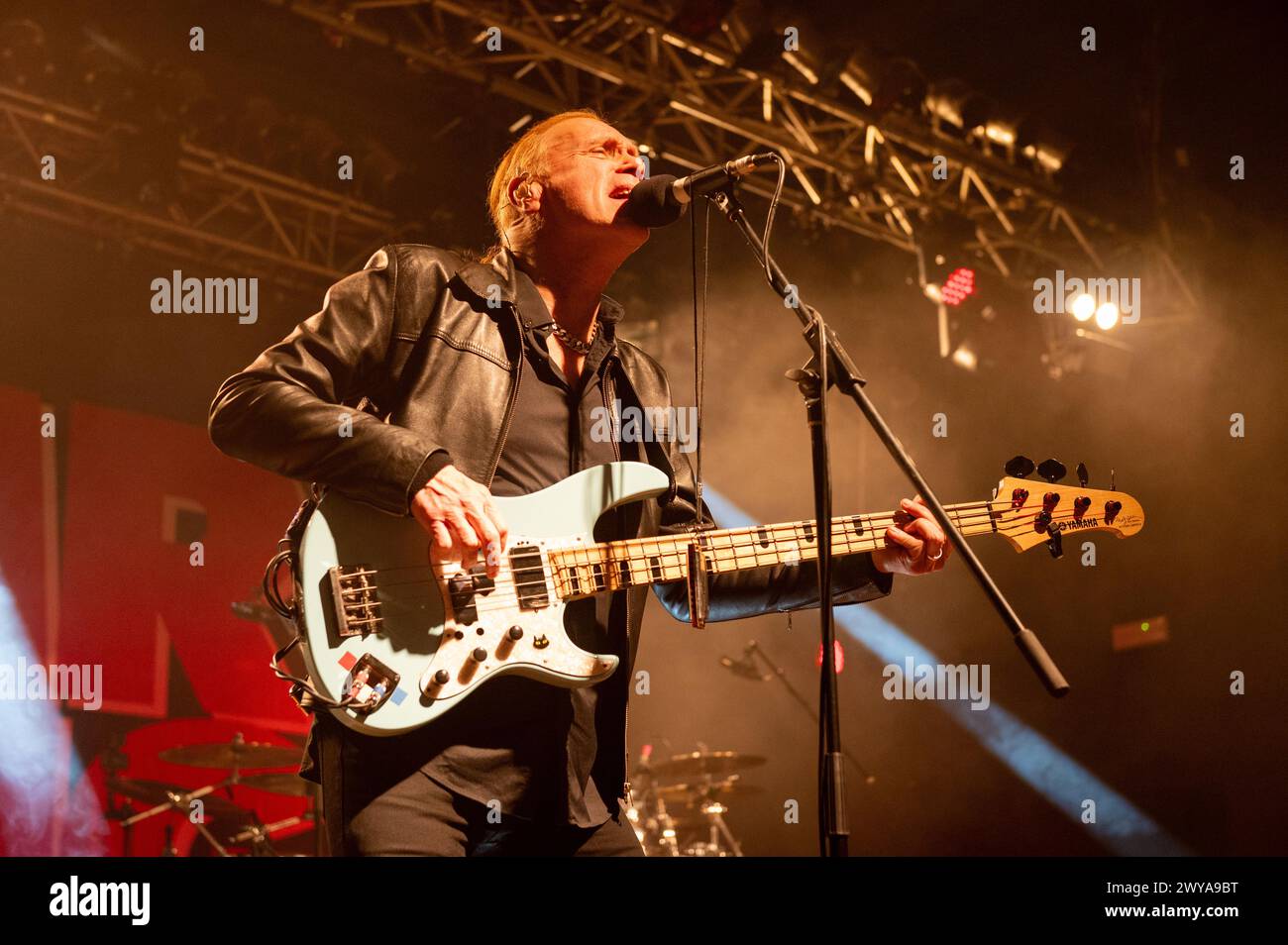 April 03, 2024: Mr. Big bassist Billy Sheehan plays a concert in Milan, Italy Stock Photo