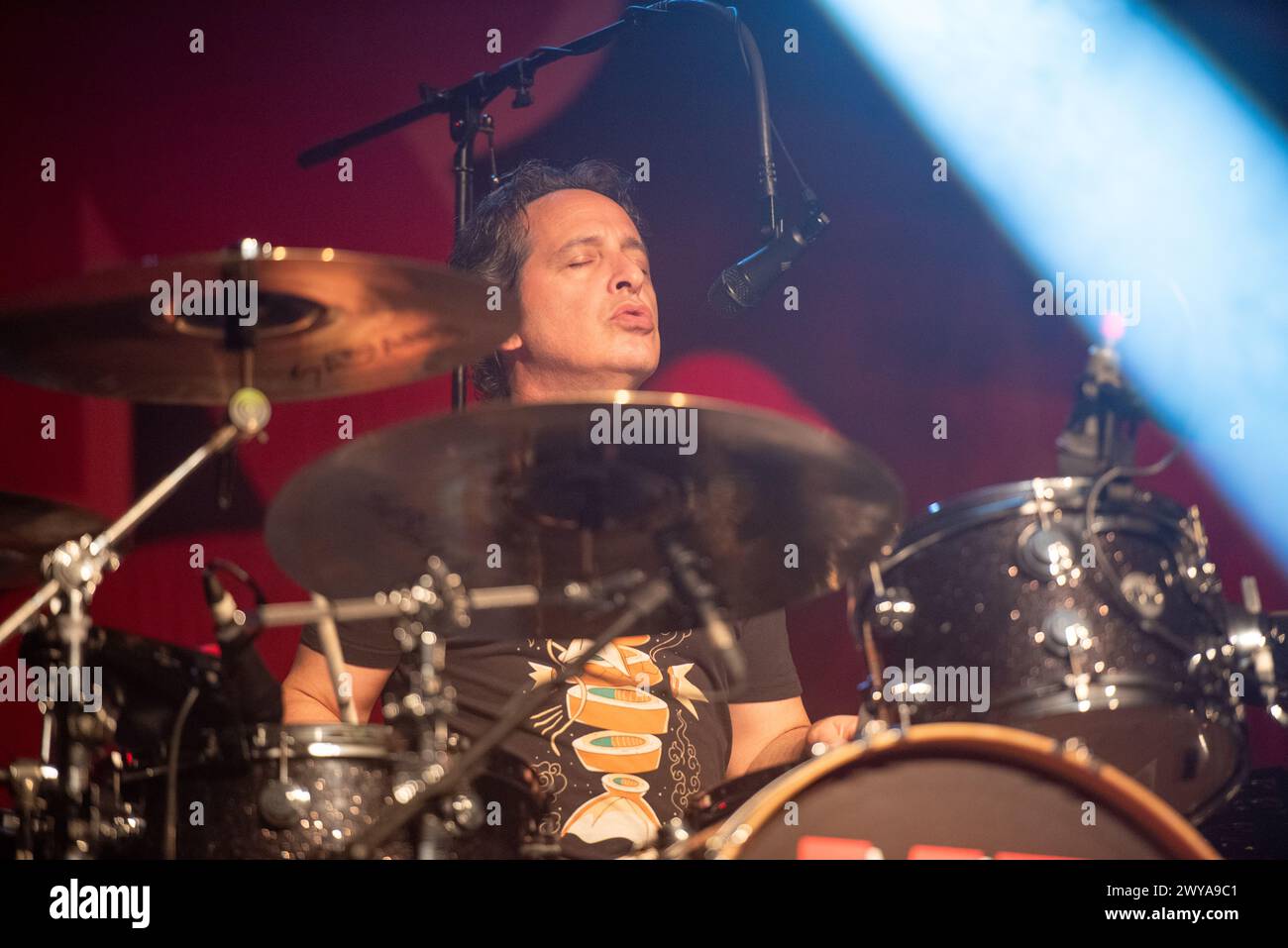 April 03, 2024: Mr. Big drummer Nick D'Virgilio plays a concert in Milan, Italy Stock Photo