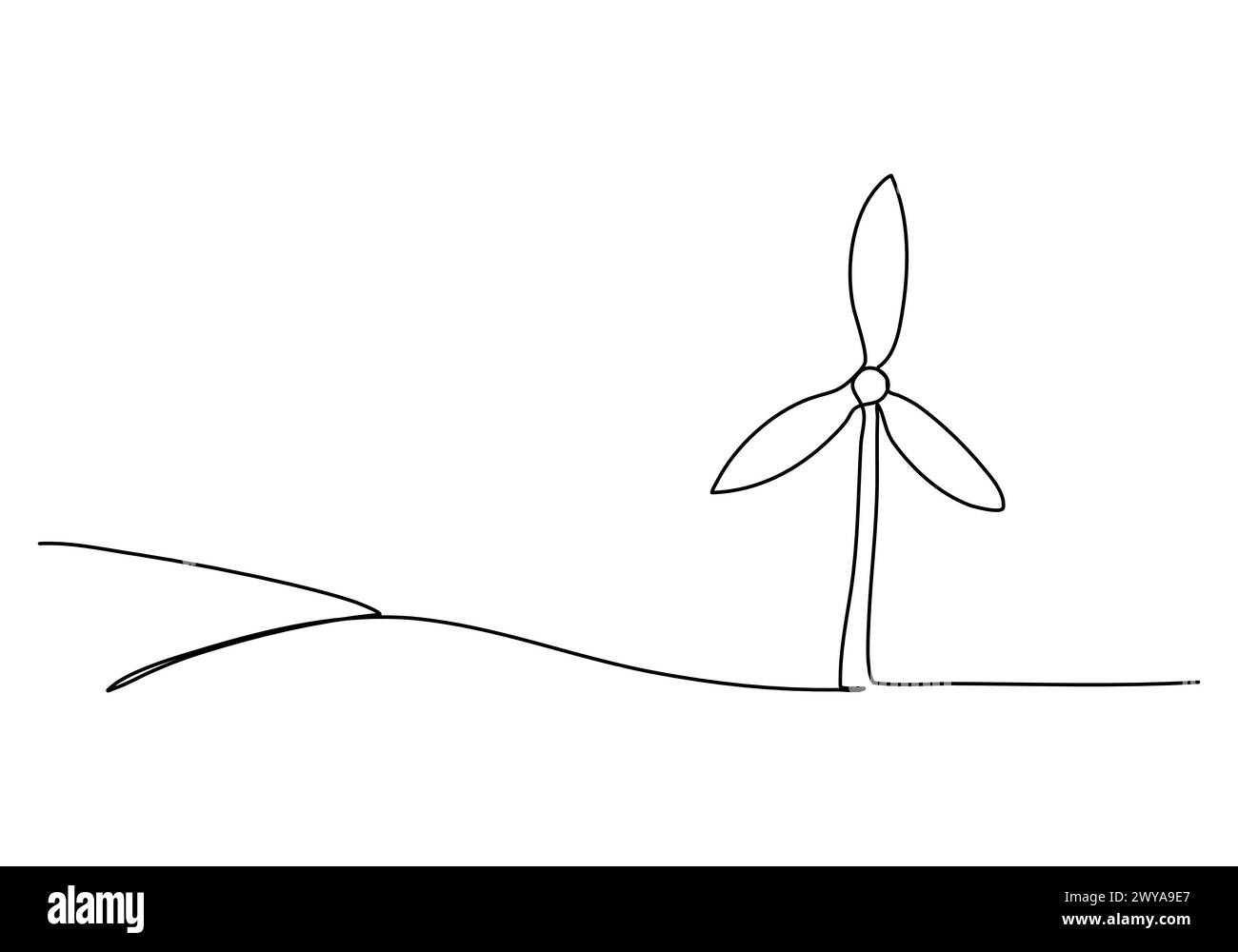 Wind power station, one line drawing vector illustration Stock Vector Image & Art Alamy