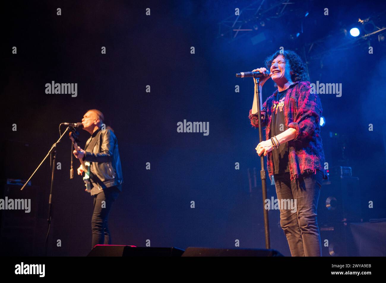 April 03, 2024: Mr. Big singer Eric Martin and bassist Billy Sheehan play a concert in Milan, Italy Stock Photo