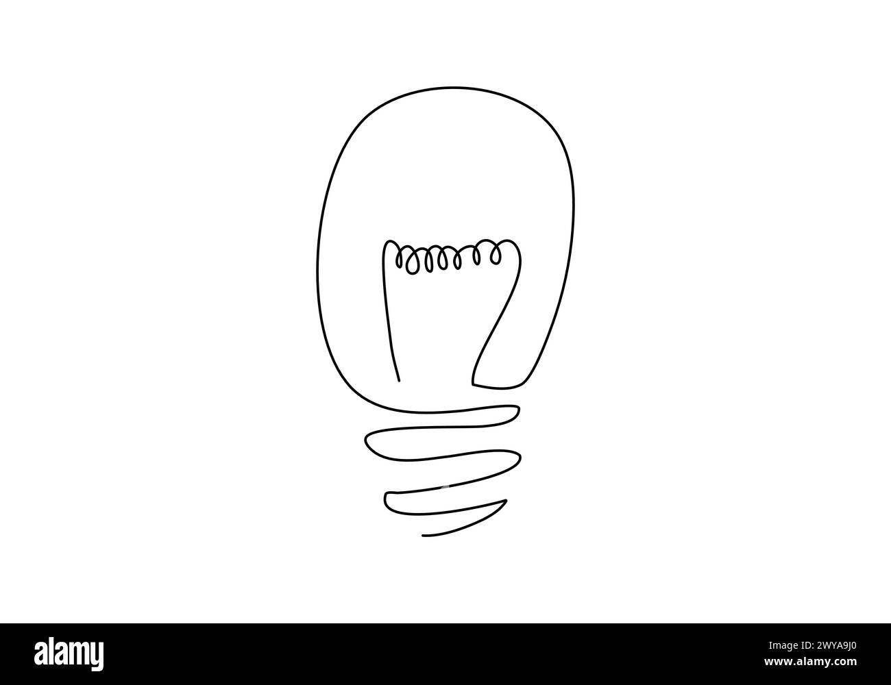 Light bulb. One line drawing vector illustration. Stock Vector