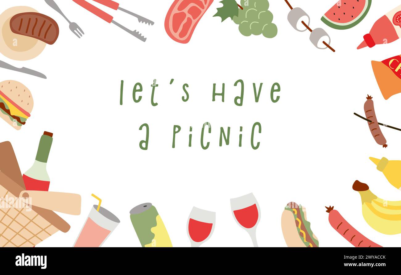 Bbq party horizontal banner hi-res stock photography and images - Alamy