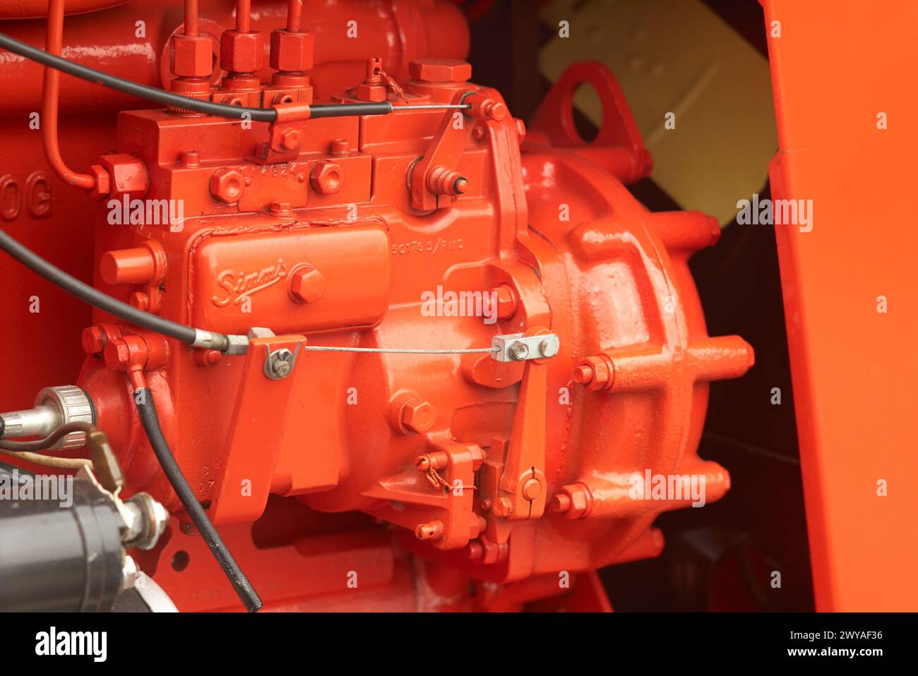 Orange Simms Engine Stock Photo
