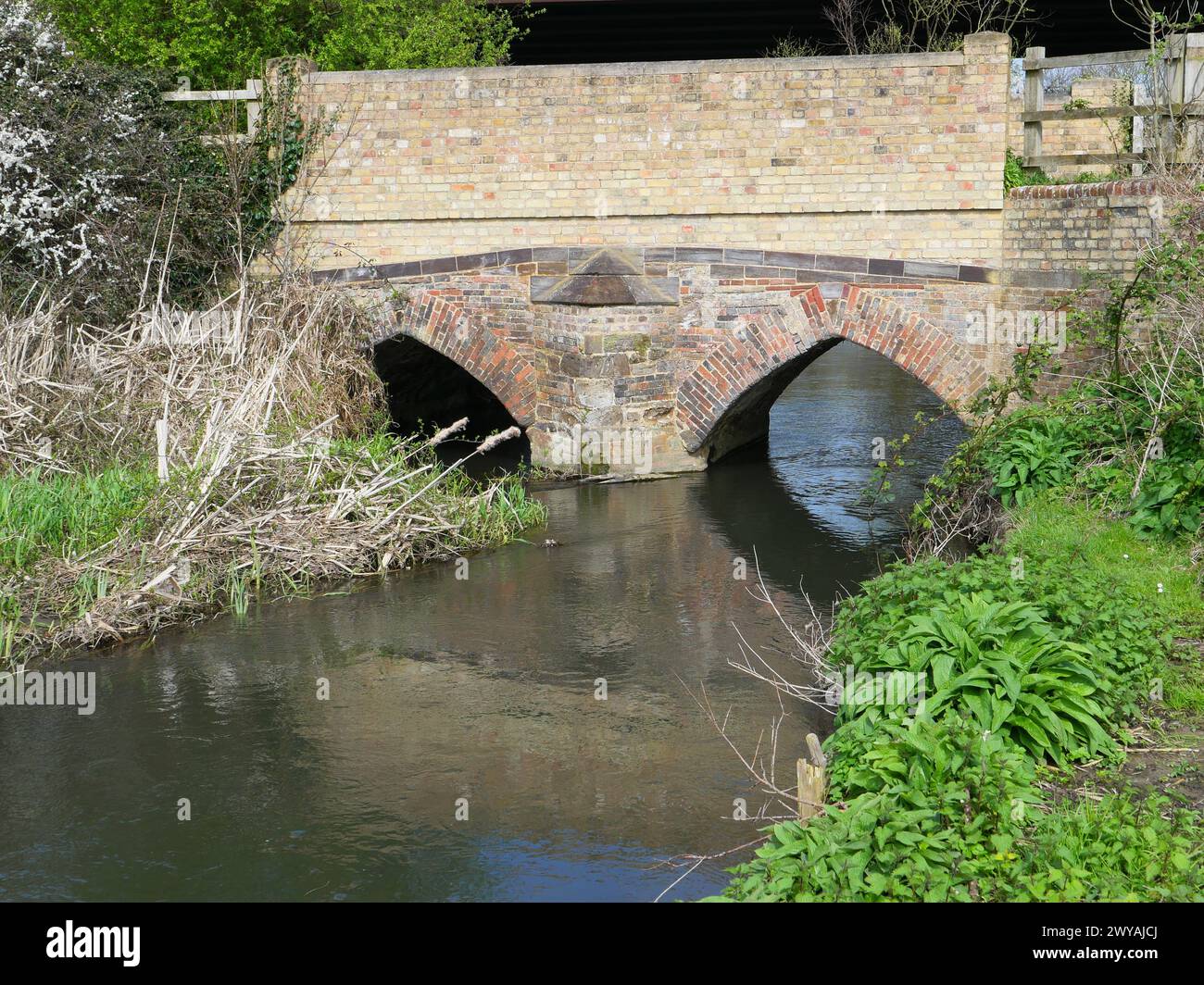 Arlesey Bridge, a medieval crossing of the River Hiz in the village of