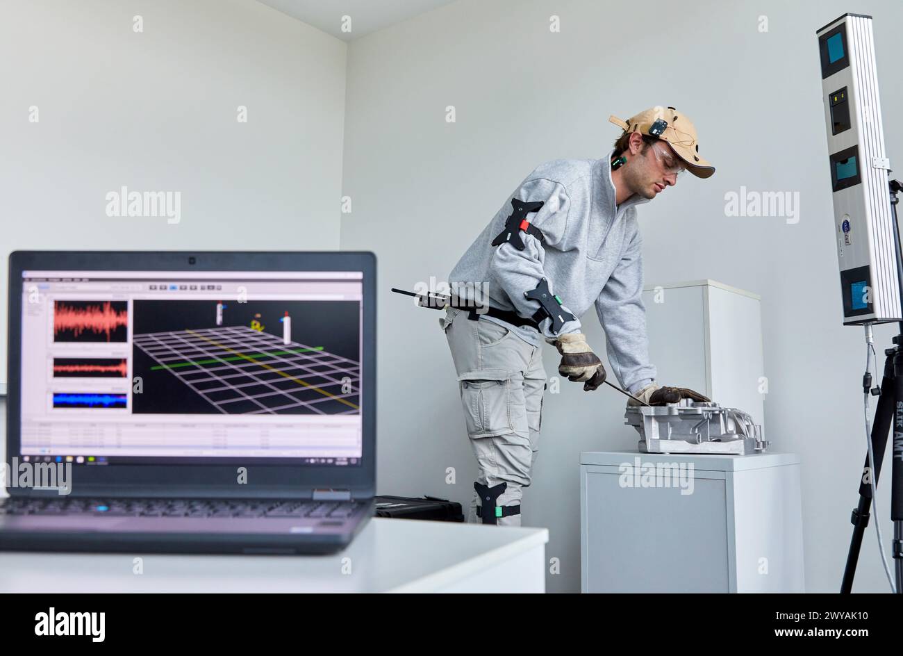EXODYN project, Exoskeletons for the prevention of musculoskeletal ailments in work environments, Unit of Health, Technology Centre, Tecnalia Research & Innovation, Donostia, San Sebastian, Gipuzkoa, Basque Country, Spain. Stock Photo