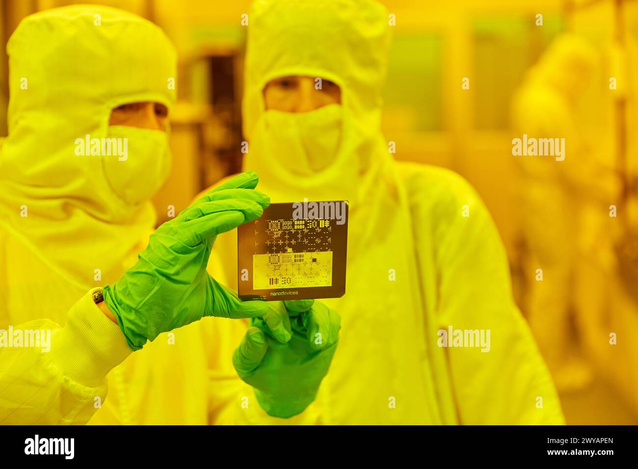 Photomask, Photolithography Room, Photolithography mask. Cleanroom. Nanotechnology. Laboratory. CIC nanoGUNE Nano science Cooperative Research Center. Donostia. San Sebastian. Gipuzkoa. Basque Country. Spain. Stock Photo