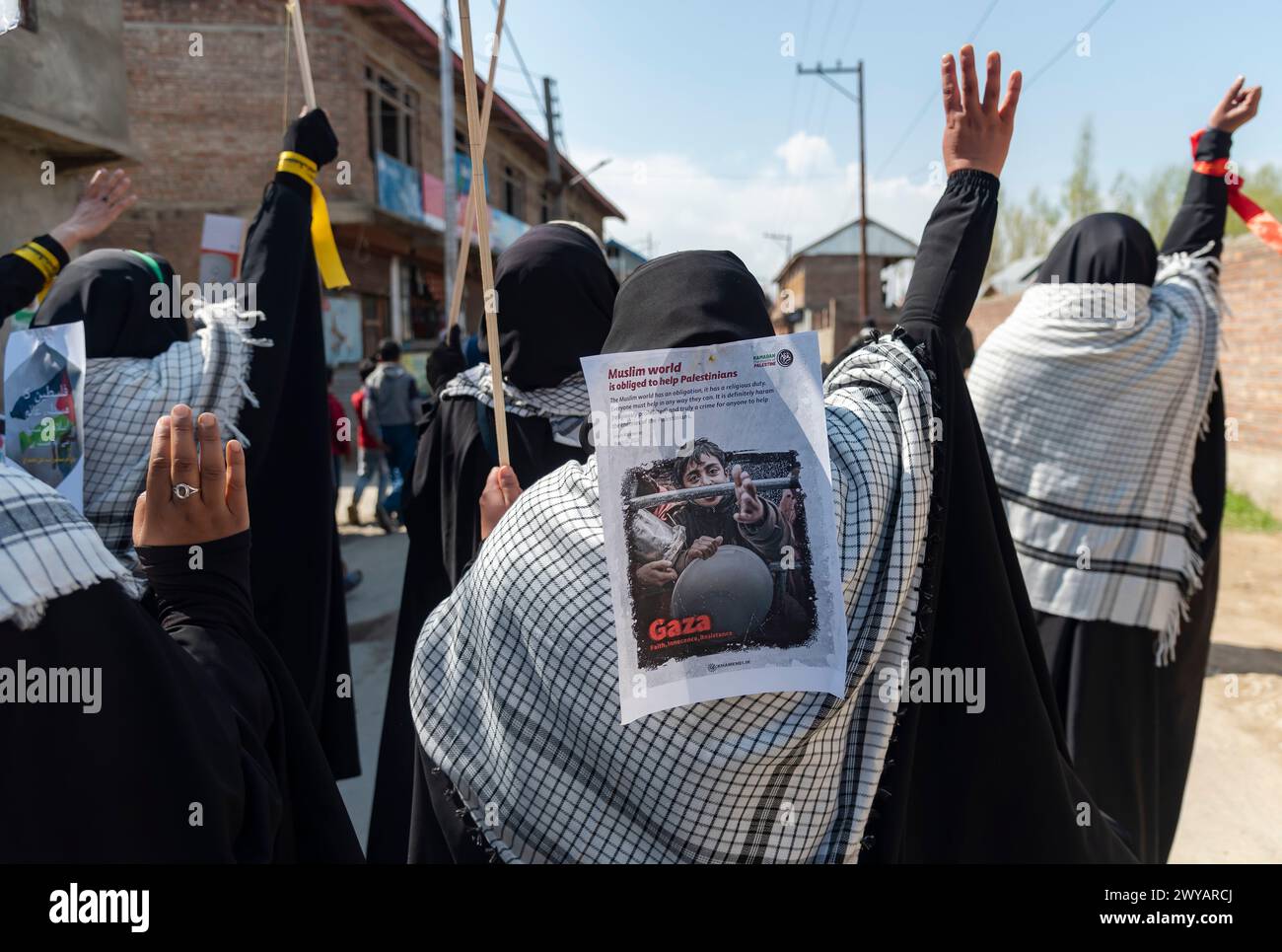 Srinagar, India. 05th Apr, 2024. Kashmiri Muslim women shout Anti ...
