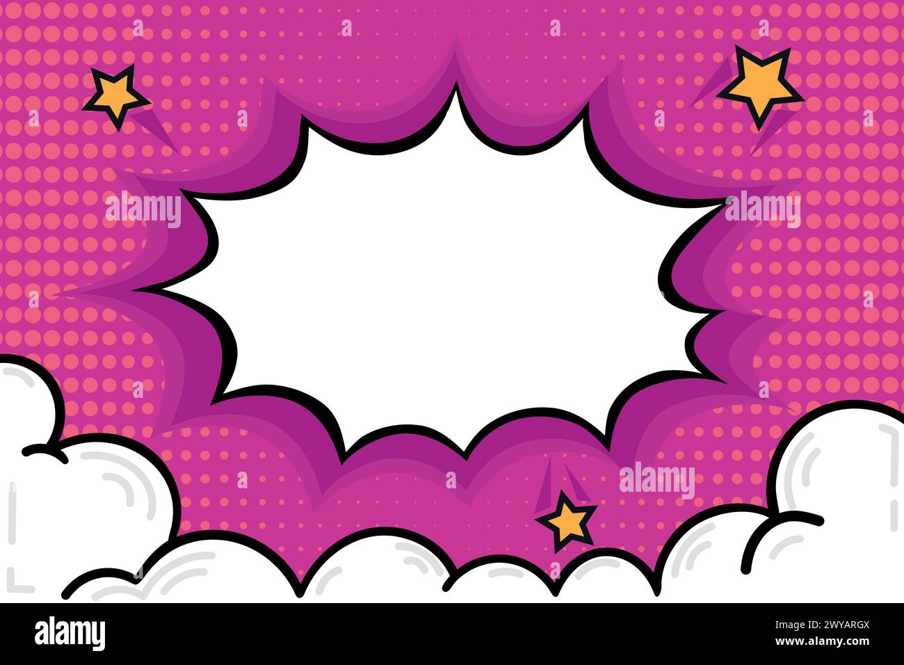 Comic background with speech bubble in pop art style. Dynamic art ...