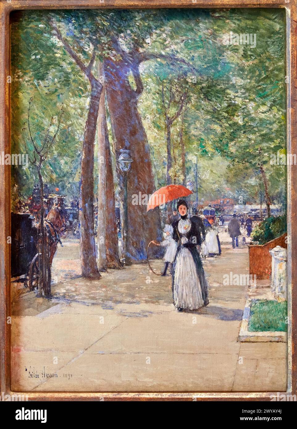 'Fifth Avenue at Washington Square, New York', 1891, Childe Hassam, Thyssen-Bornemisza Museum, Madrid, Spain, Europe. Stock Photo