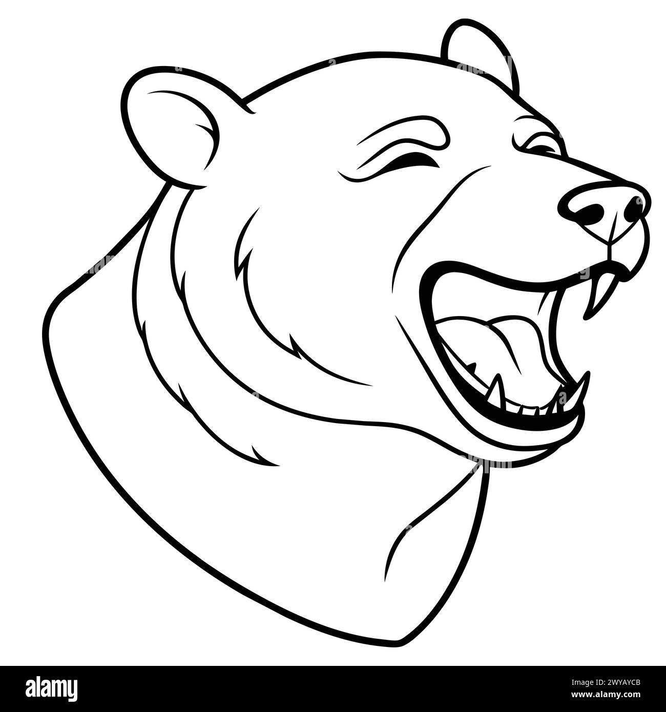 BEAR LINE ART DESIGN Stock Vector