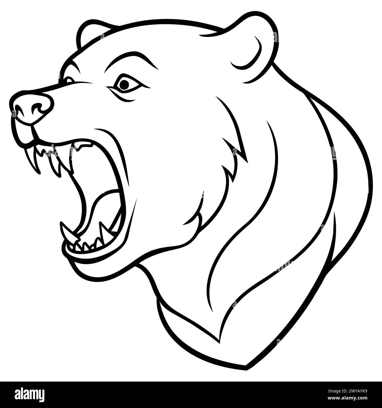 BEAR LINE ART DESIGN Stock Vector